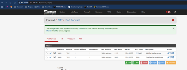 PFSense Port Forward